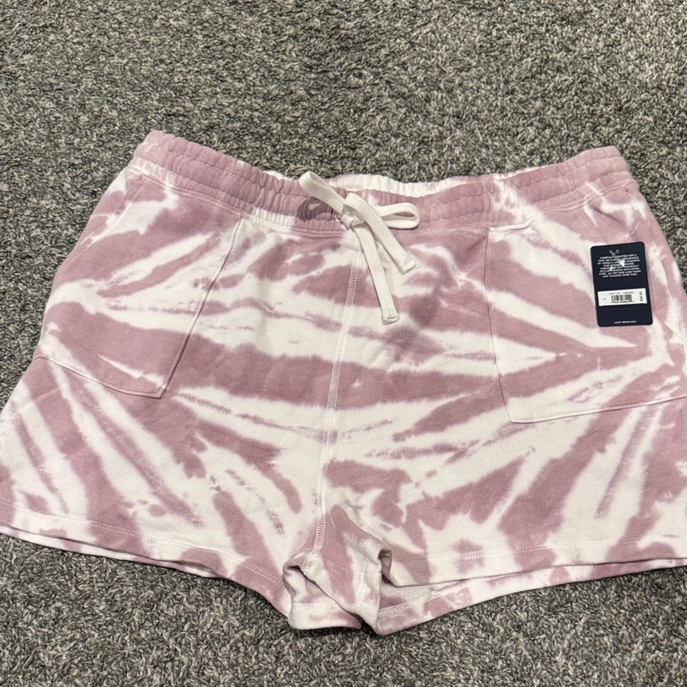 Lucky Brand Pink and White Athletic Shorts with Elastic Waistband